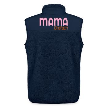 Dreifach Mama - Unisex Sherpaweste von Stanley/Stella - Navy - Hinten - AI Model Male 178 light (178cm)