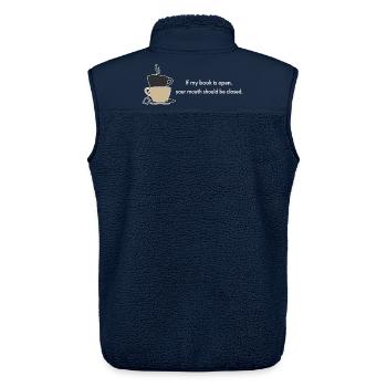 If My Book Is Open Your Mouth Should Be Closed - Unisex Sherpaweste von Stanley/Stella - Navy - Hinten - AI Model Male 178 light (178cm)