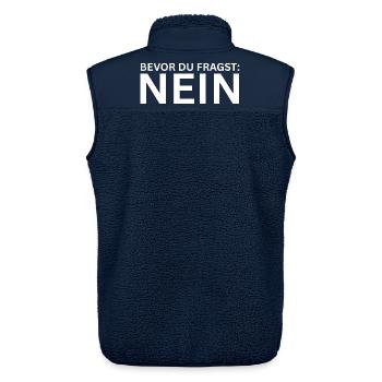 Bevor du fragst nein - Lustiger Spruch - Unisex Sherpaweste von Stanley/Stella - Navy - Hinten - AI Model Male 178 light (178cm)