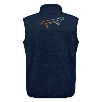 Vintage Skateboard - Unisex Sherpaweste von Stanley/Stella - Navy - Hinten - AI Model Male 178 light (178cm)