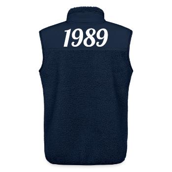 1989 Vintage 1989 Retro Geburtstag 1989 Geschenk - Unisex Sherpaweste von Stanley/Stella - Navy - Hinten - AI Model Male 178 light (178cm)