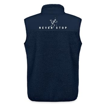 Never Stop Skelett Bogenschießen Shirt - Unisex Sherpaweste von Stanley/Stella - Navy - Hinten - AI Model Male 178 light (178cm)