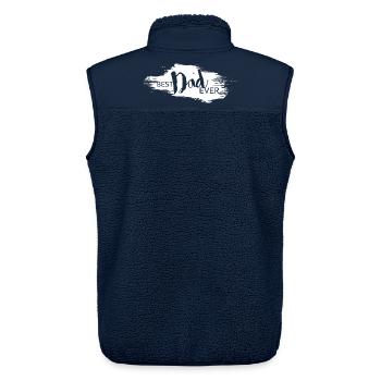Best Dad Ever Father's Day Dad Gift Lettering - Unisex Sherpa Gilet by Stanley/Stella - navy - Back - AI Model Male 178 light (178cm)
