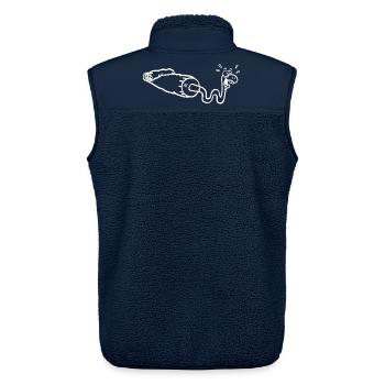 White snake and gouache tube - Unisex Sherpa Gilet by Stanley/Stella - navy - Back - AI Model Male 178 light (178cm)