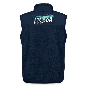 Sardine Lissabon Illustration Portugal im Sommer - Unisex Sherpaweste von Stanley/Stella - Navy - Hinten - AI Model Male 178 light (178cm)