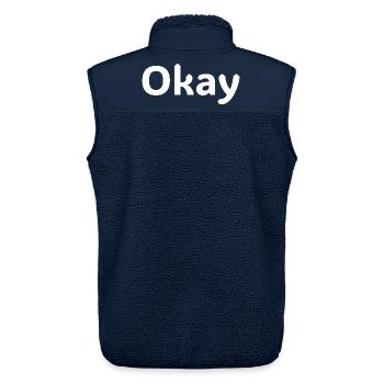 Okay Statement-Hemd minimalistisch - Unisex Sherpaweste von Stanley/Stella - Navy - Hinten - AI Model Male 178 light (178cm)