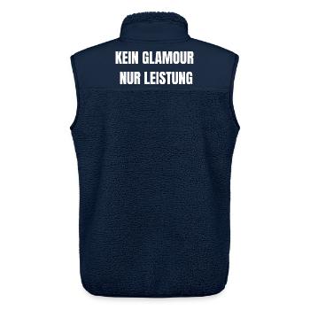 Kein Glamour Nur Leistung | Arbeit Shirt - Unisex Sherpaweste von Stanley/Stella - Navy - Hinten - AI Model Male 178 light (178cm)