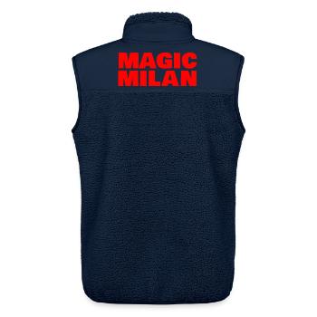 Magic Milan Logo Rot - Unisex Sherpaweste von Stanley/Stella - Navy - Hinten - AI Model Male 178 light (178cm)