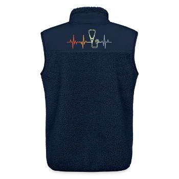 Vintage Stethoskop Pulsschlag - Unisex Sherpaweste von Stanley/Stella - Navy - Hinten - AI Model Male 178 light (178cm)