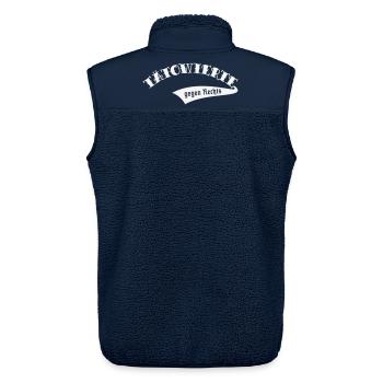 Tätowierte Gegen Rechts (Tattoo Tätowierung / W) - Unisex Sherpaweste von Stanley/Stella - Navy - Hinten - AI Model Male 178 light (178cm)