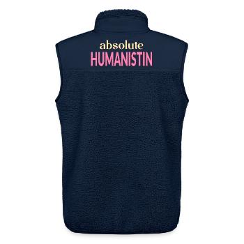 Humanismus Menschlichkeit - Unisex Sherpaweste von Stanley/Stella - Navy - Hinten - AI Model Male 178 light (178cm)
