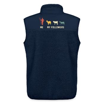 Ziege Ich und meine Anhänger Ziegengeschenk für Ziegenliebhaber - Unisex Sherpaweste von Stanley/Stella - Navy - Hinten - AI Model Male 178 light (178cm)