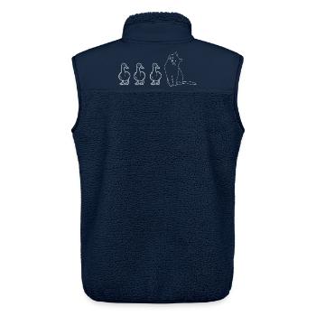 Niedliche Tiere, Enten und Katzen - Unisex Sherpaweste von Stanley/Stella - Navy - Hinten - AI Model Male 178 light (178cm)
