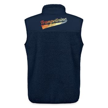 Saut de trampoline vintage - Veste sans manches sherpa unisexe Stanley/Stella - marine - Dos - AI Model Male 178 light (178cm)