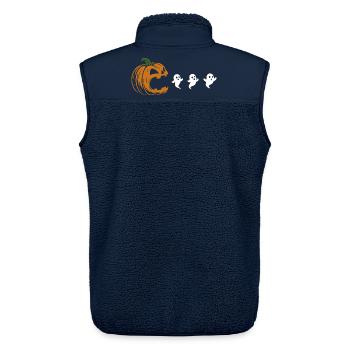 Gespenst, Halloween Party Kostüm - Kürbis Game - Unisex Sherpaweste von Stanley/Stella - Navy - Hinten - AI Model Male 178 light (178cm)