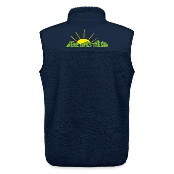 Here comes the sun! - Unisex Sherpaweste von Stanley/Stella - Navy - Hinten - AI Model Male 178 light (178cm)