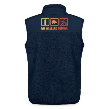 Meine Wochenendroutine - Unisex Sherpaweste von Stanley/Stella - Navy - Hinten - AI Model Male 178 light (178cm)