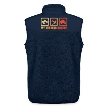 Meine Wochenendroutine - Unisex Sherpaweste von Stanley/Stella - Navy - Hinten - AI Model Male 178 light (178cm)