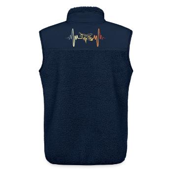Biene Vintage Look - Unisex Sherpaweste von Stanley/Stella - Navy - Hinten - AI Model Male 178 light (178cm)