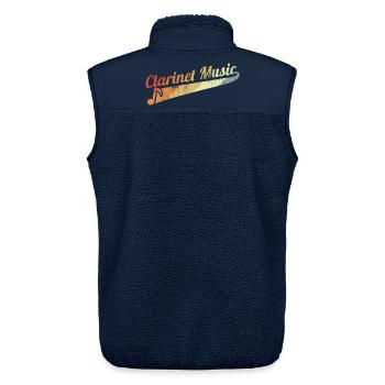 Vintage Klarinette - Unisex Sherpaweste von Stanley/Stella - Navy - Hinten - AI Model Male 178 light (178cm)