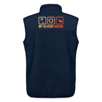 Meine Wochenendroutine - Unisex Sherpaweste von Stanley/Stella - Navy - Hinten - AI Model Male 178 light (178cm)