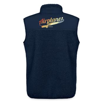 Retro Flugzeuge - Unisex Sherpaweste von Stanley/Stella - Navy - Hinten - AI Model Male 178 light (178cm)