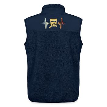 Welder Heart Palpitations Vintage - Unisex Sherpa Gilet by Stanley/Stella - navy - Back - AI Model Male 178 light (178cm)