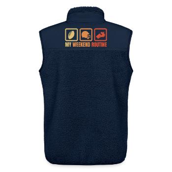 Footballer Wochenendroutine - Unisex Sherpaweste von Stanley/Stella - Navy - Hinten - AI Model Male 178 light (178cm)