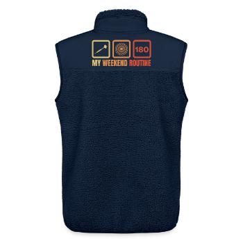 Dartspieler Wochenendroutine - Unisex Sherpaweste von Stanley/Stella - Navy - Hinten - AI Model Male 178 light (178cm)