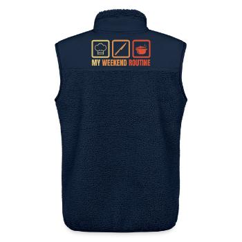 Wochenend Kochen - Unisex Sherpaweste von Stanley/Stella - Navy - Hinten - AI Model Male 178 light (178cm)