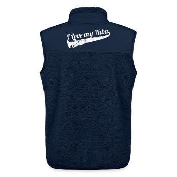 I love my tuba - Unisex Sherpa Gilet by Stanley/Stella - navy - Back - AI Model Male 178 light (178cm)