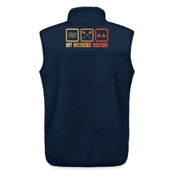 Ruderer Wochenendroutine - Unisex Sherpaweste von Stanley/Stella - Navy - Hinten - AI Model Male 178 light (178cm)