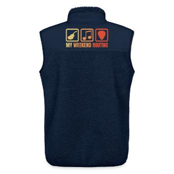 Gitarrist Wochenendroutine - Unisex Sherpaweste von Stanley/Stella - Navy - Hinten - AI Model Male 178 light (178cm)