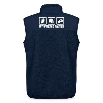 Mein Football Wochenend-Rhythmus - Unisex Sherpaweste von Stanley/Stella - Navy - Hinten - AI Model Male 178 light (178cm)