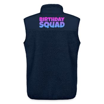 Birthday Squad – Coole Gruppe Geburtstag Design - Unisex Sherpaweste von Stanley/Stella - Navy - Hinten - AI Model Male 178 light (178cm)