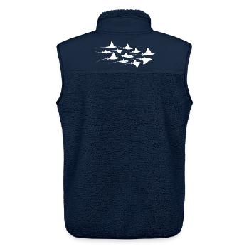 Manta Rochen Tauchen Stachelrochen Mantas Taucher - Unisex Sherpaweste von Stanley/Stella - Navy - Hinten - AI Model Male 178 light (178cm)