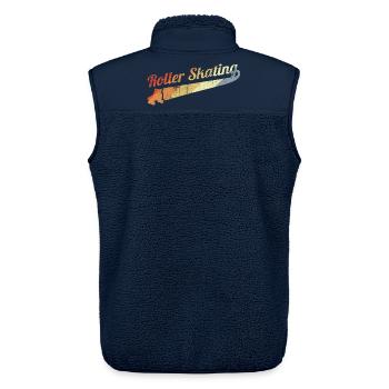 Vintage Rollschuhlaufen - Unisex Sherpaweste von Stanley/Stella - Navy - Hinten - AI Model Male 178 light (178cm)