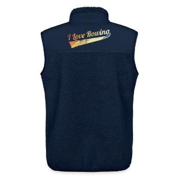 Ich mag Rudern - Unisex Sherpaweste von Stanley/Stella - Navy - Hinten - AI Model Male 178 light (178cm)