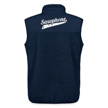 Lustiges Saxophon - Unisex Sherpaweste von Stanley/Stella - Navy - Hinten - AI Model Male 178 light (178cm)