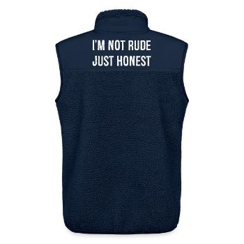 I'm not rude just honest - Unisex Sherpaweste von Stanley/Stella - Navy - Hinten - AI Model Male 178 light (178cm)
