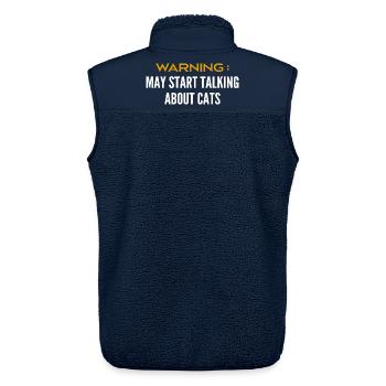 Seien Sie vorsichtig, wenn Sie über Katzen sprechen können - Unisex Sherpaweste von Stanley/Stella - Navy - Hinten - AI Model Male 178 light (178cm)