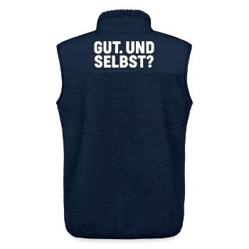GUT. UND SELBST? - Unisex Sherpaweste von Stanley/Stella - Navy - Hinten - AI Model Male 178 light (178cm)