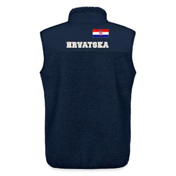 Kroatien Trikot Look – HRVATSKA mit Fahne Flagge - Unisex Sherpaweste von Stanley/Stella - Navy - Hinten - AI Model Male 178 light (178cm)