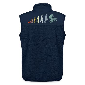 Vintage BMX Evolution - Unisex Sherpaweste von Stanley/Stella - Navy - Hinten - AI Model Male 178 light (178cm)