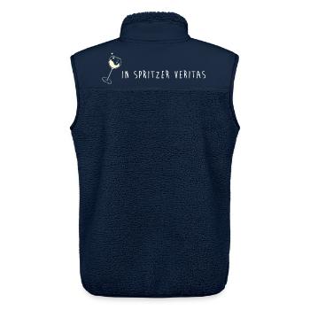 in spritzer veritas winzer wein lustig spruch vino - Unisex Sherpaweste von Stanley/Stella - Navy - Hinten - AI Model Male 178 light (178cm)