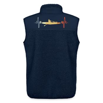 Vintage Ruderboot Skizze - Unisex Sherpaweste von Stanley/Stella - Navy - Hinten - AI Model Male 178 light (178cm)