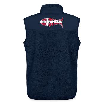 Bornholm Fisch - Unisex Sherpaweste von Stanley/Stella - Navy - Hinten - AI Model Male 178 light (178cm)