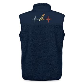 Tiermedizin Spritze EKG - Unisex Sherpaweste von Stanley/Stella - Navy - Hinten - AI Model Male 178 light (178cm)