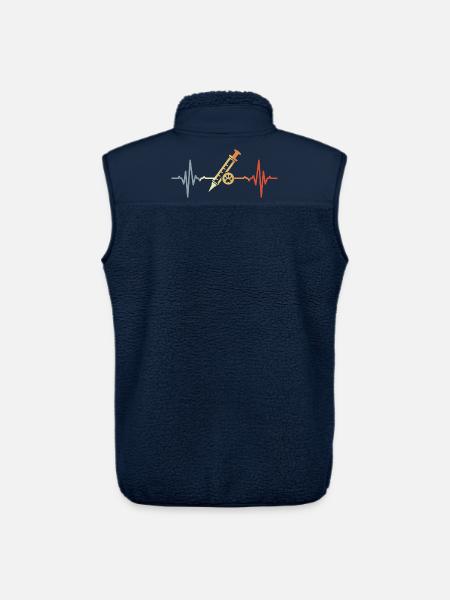 Veterinary Syringe ECG - Unisex Sherpa Gilet by Stanley/Stella - navy