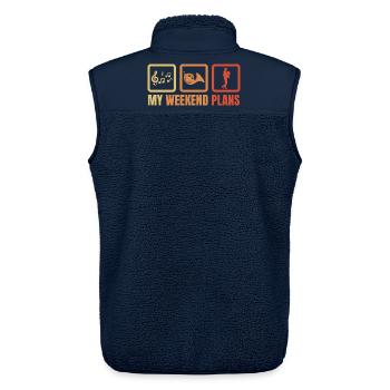 French horn player weekend routine - Unisex Sherpa Gilet by Stanley/Stella - navy - Back - AI Model Male 178 light (178cm)